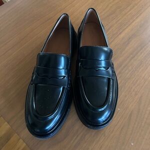 Madewell Shiny Black WOMEN Leather Loafers